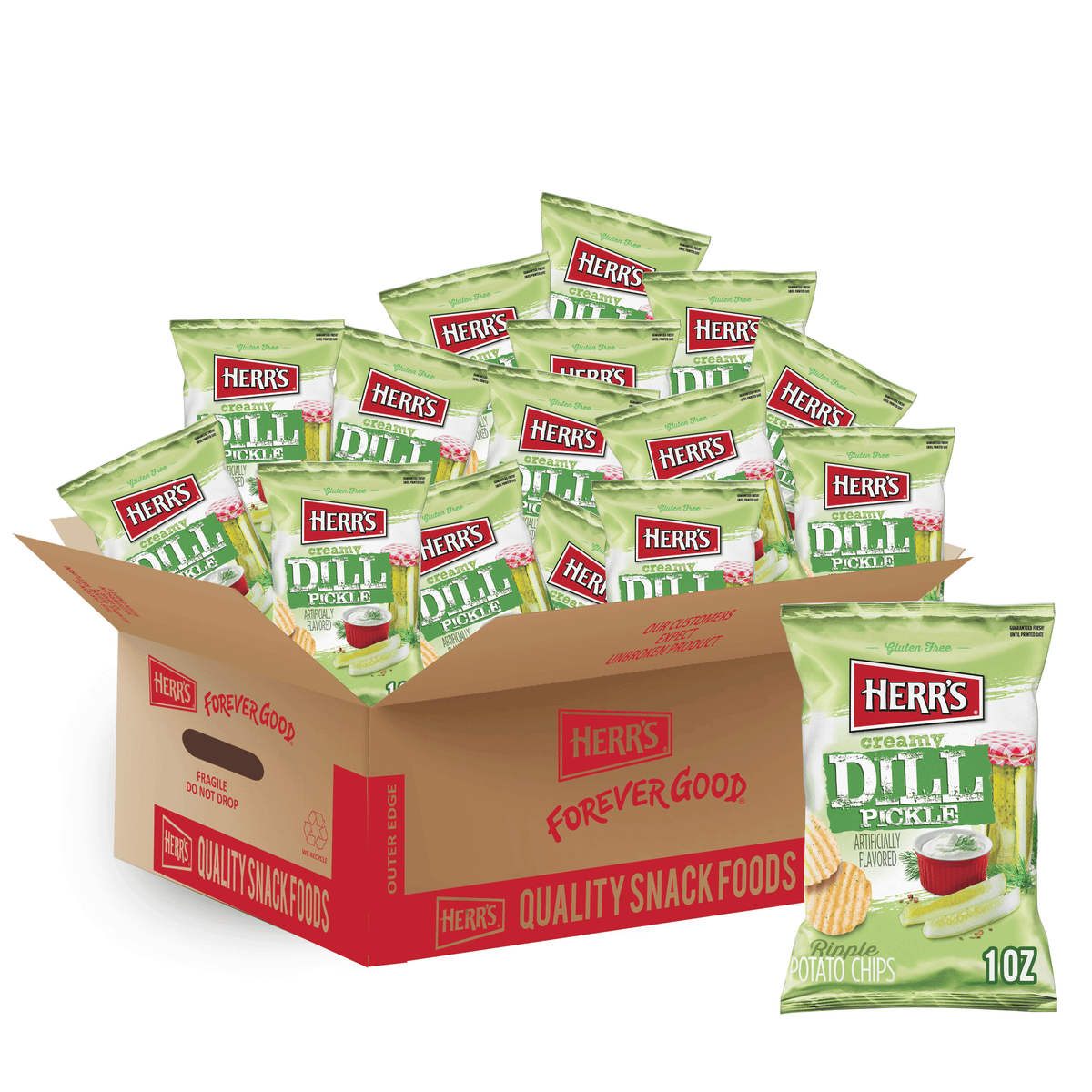 Creamy Dill Pickle Ripple Potato Chips – Herr's