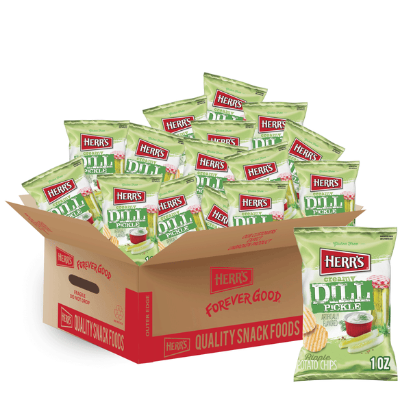 Case of 1 ounce creamy dill pickle chips