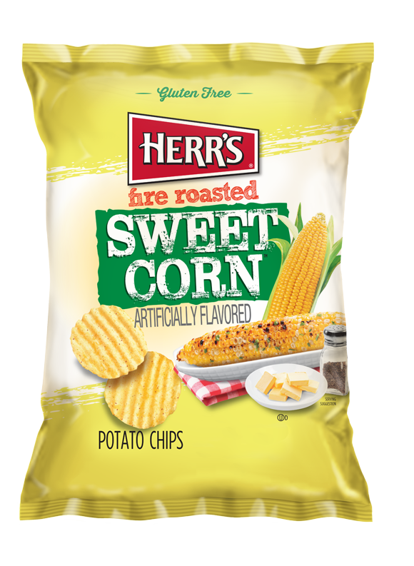 Fire Roasted Sweet Corn Potato Chips Herrs 8365