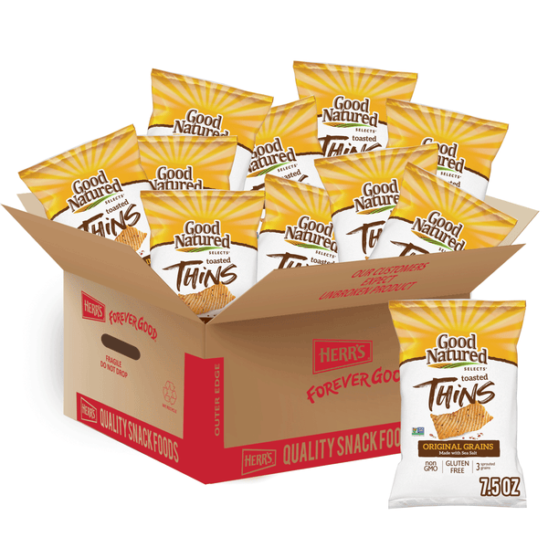 case of 7.5 ounce good natured original grain thins