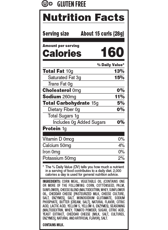 Nutrition Facts and Ingredients For grilled cheese tomato soup curls
