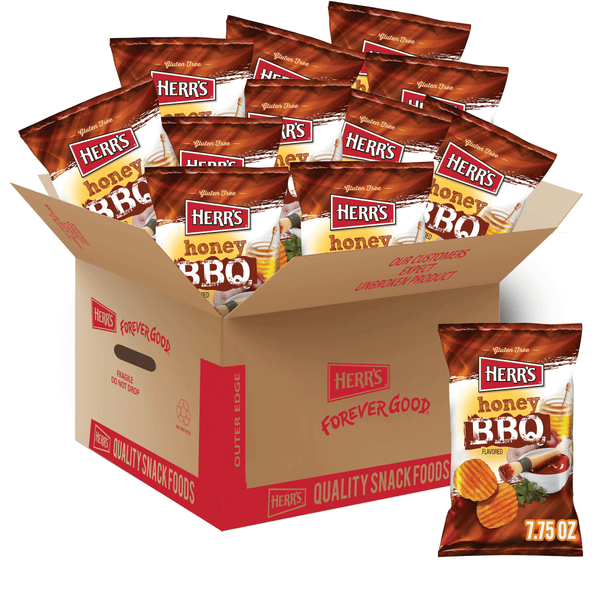 case of 7.75 ounce honey barbecue chips