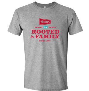 Mens grey "rooted in family" t-shirt